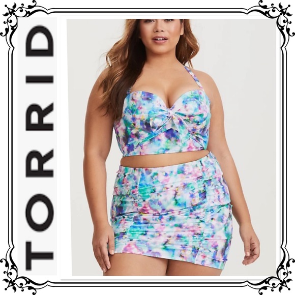torrid Other - TORRID ⭐️ Watercolor Bikini Top & Ruched Bottom